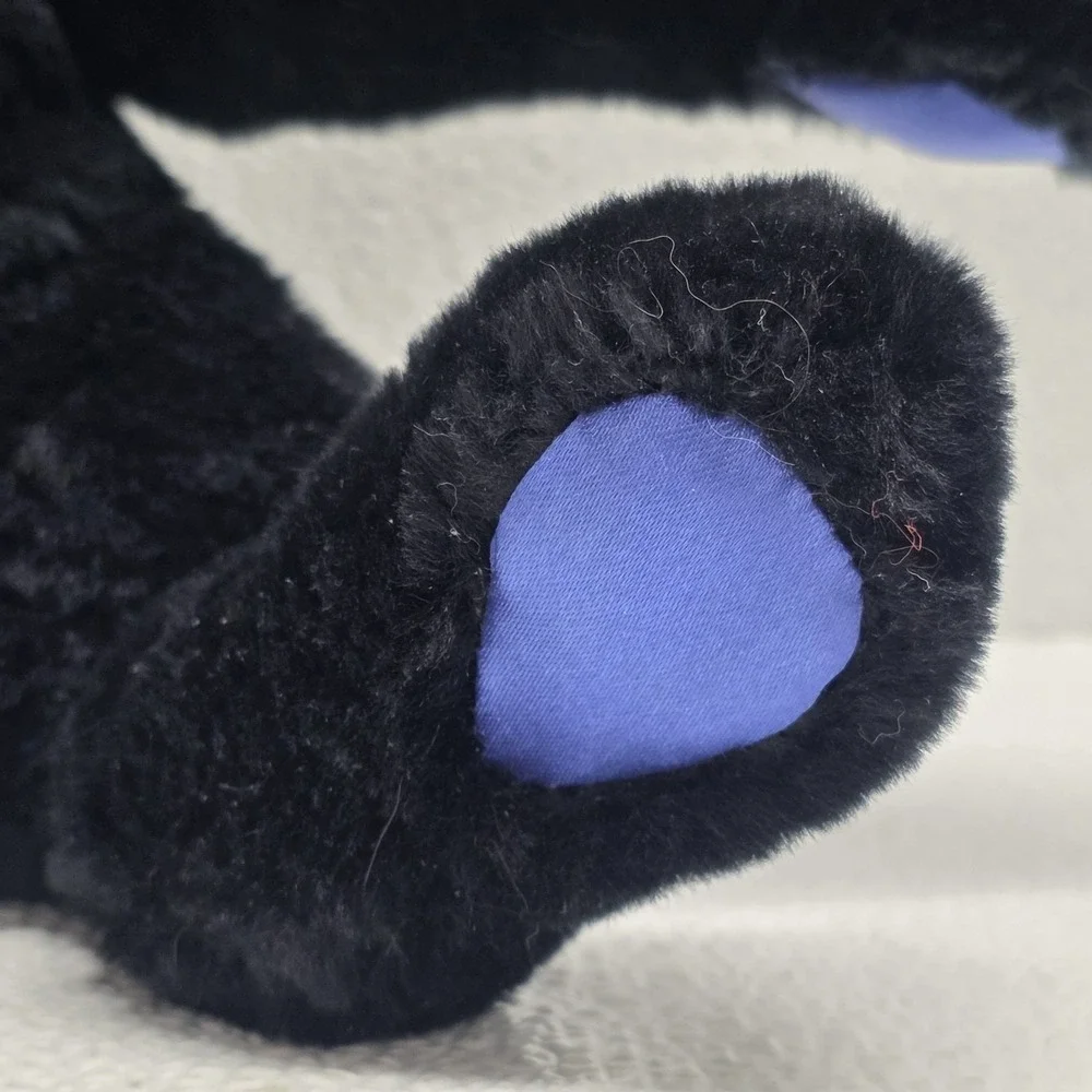 Vintage Hallmark Midnight Halloween Black Cat Blue Paws & Ears Plush